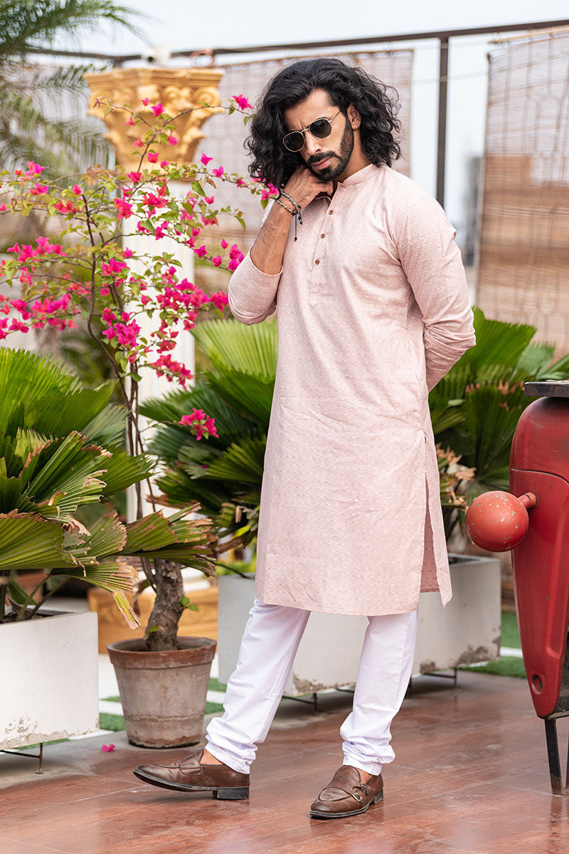 Woven Design Cotton Kurta