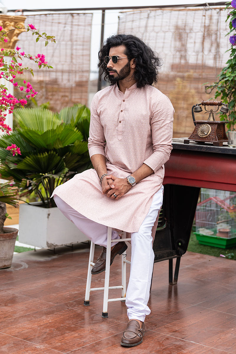 Woven Design Cotton Kurta