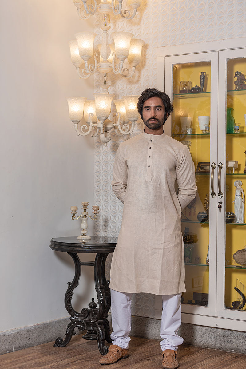Premium Linen Kurtas for Men Ivory