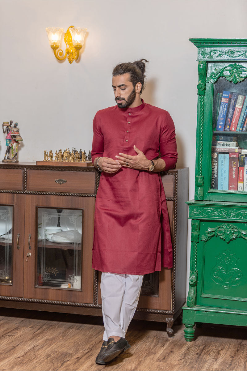 The Basic Kurta Maroon
