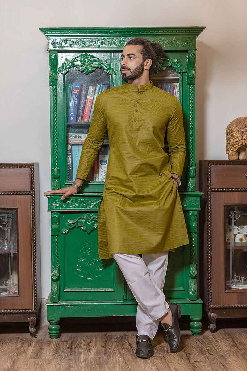 Cotton Kurta with Horizontal Stripes