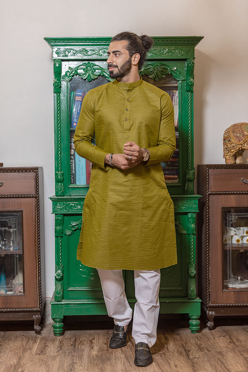 Cotton Kurta with Horizontal Stripes