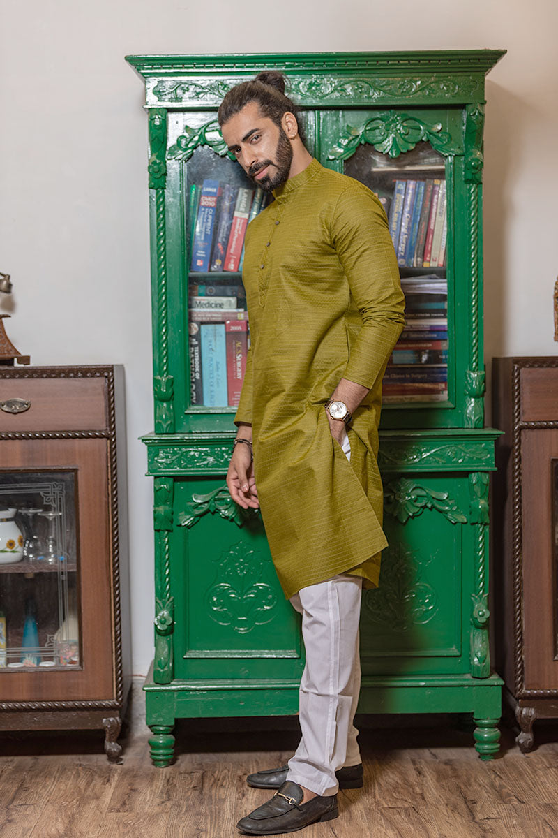 Cotton Kurta with Horizontal Stripes