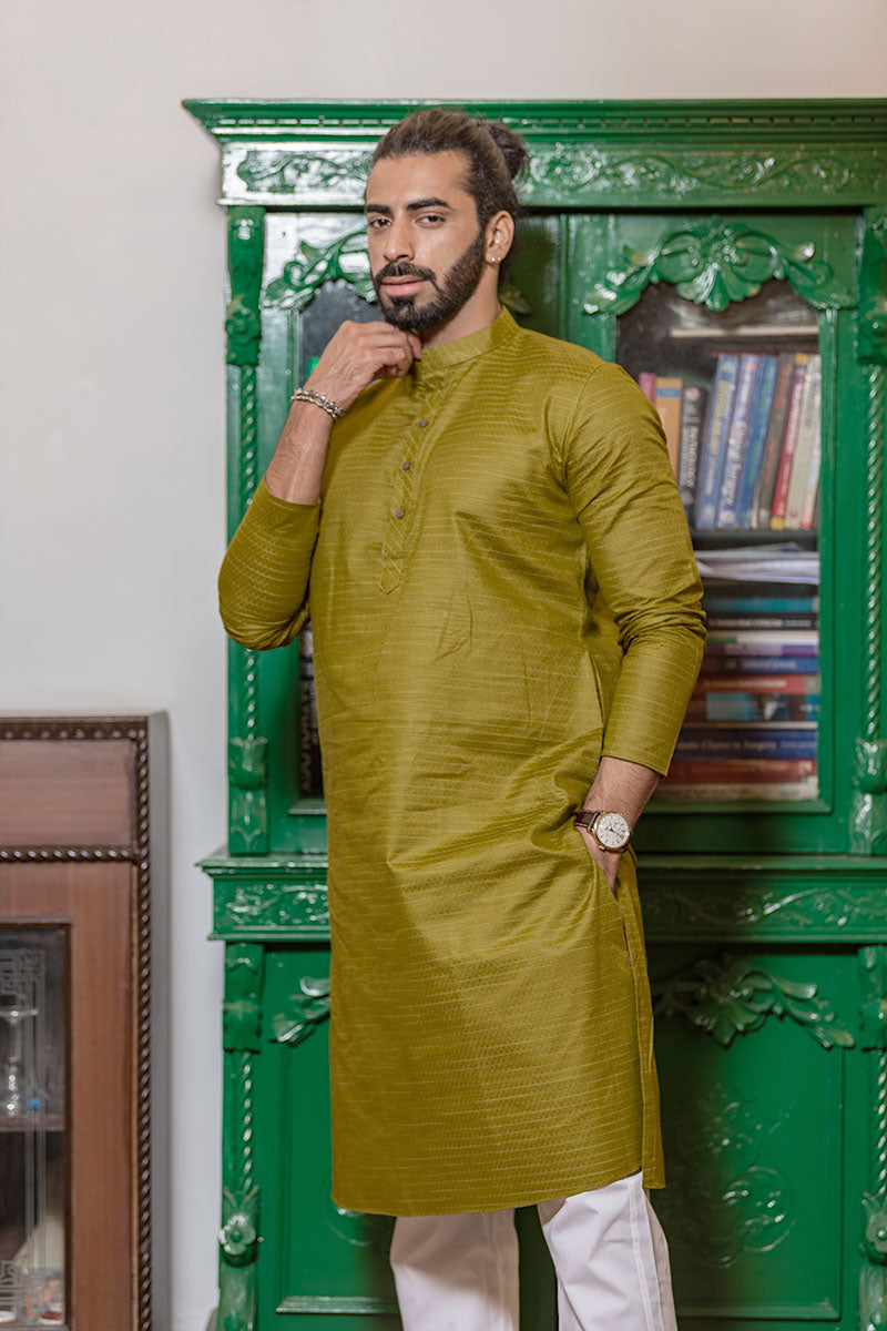 Cotton Kurta with Horizontal Stripes