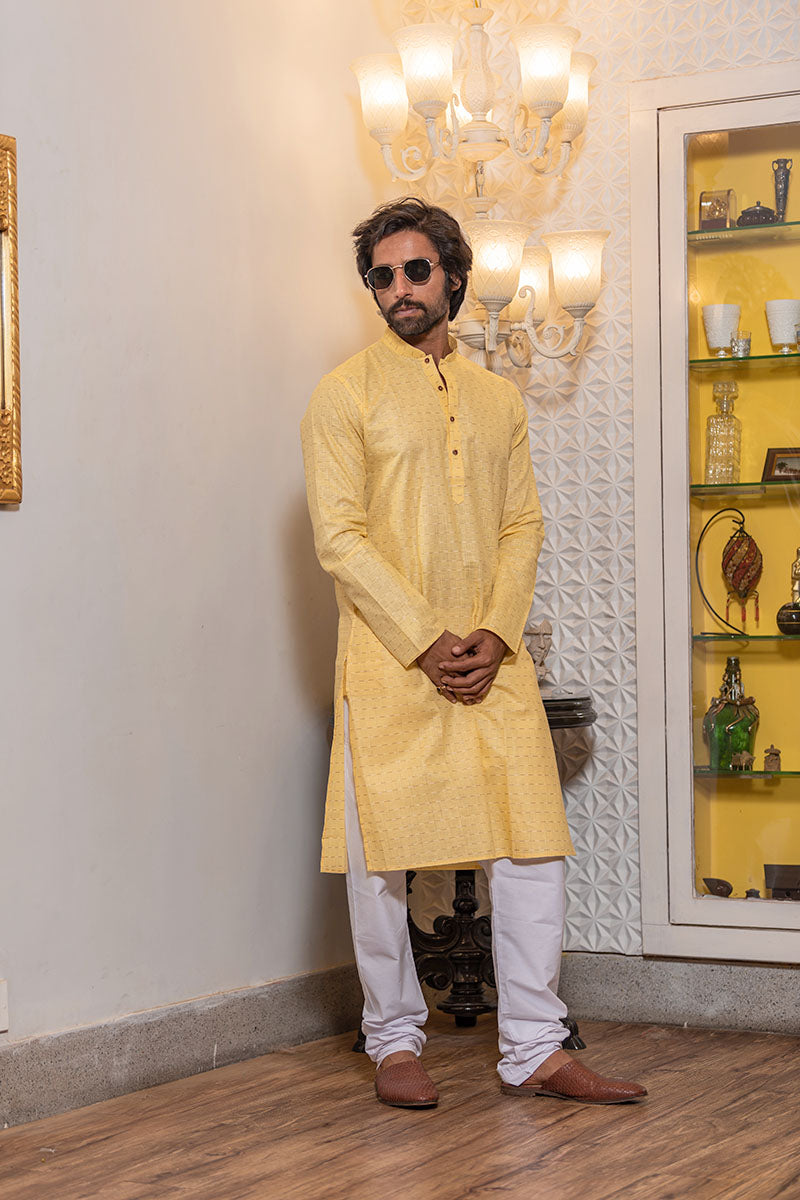 Woven Design Cotton Kurta