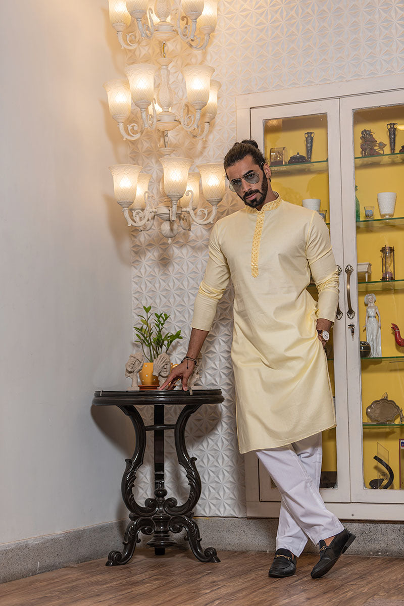 Thread Embroidered Cotton Kurta