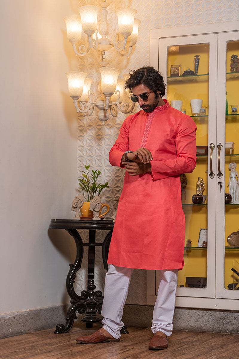 Solid Mandarin Collar Kurta