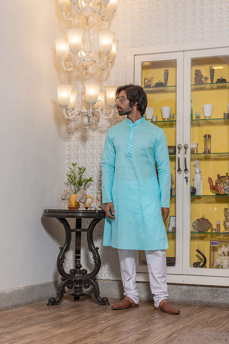 Plain Kurtas with Horizontal Self Stripes