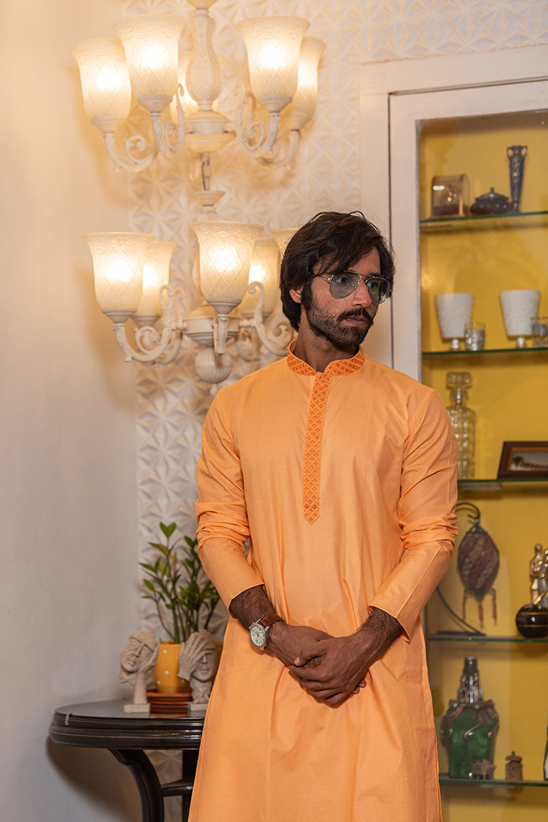 Men's Solid Regular Cotton Kurta