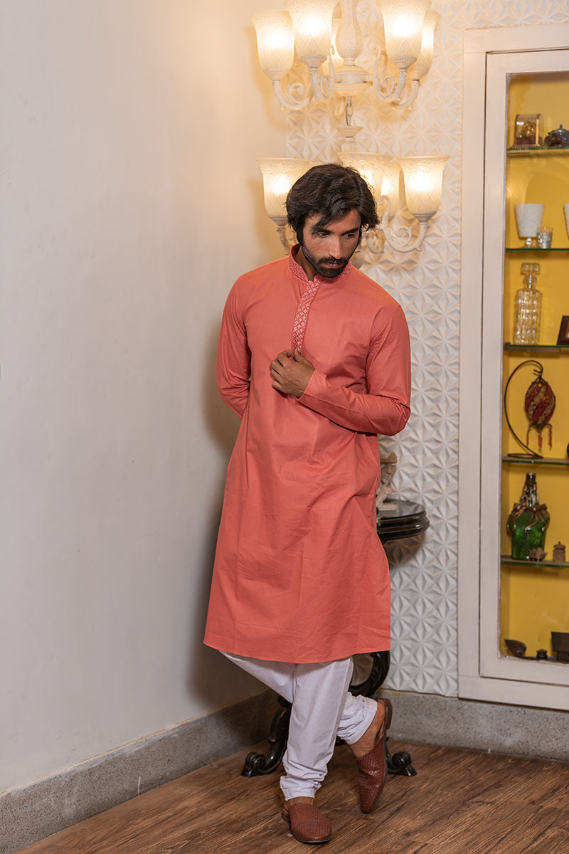Men's Solid Regular Cotton Kurta