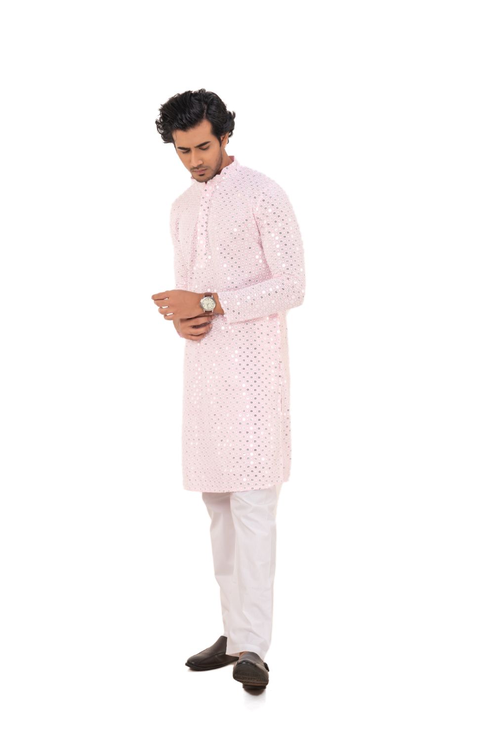 Chikankari Mirror Embellished Kurta Set