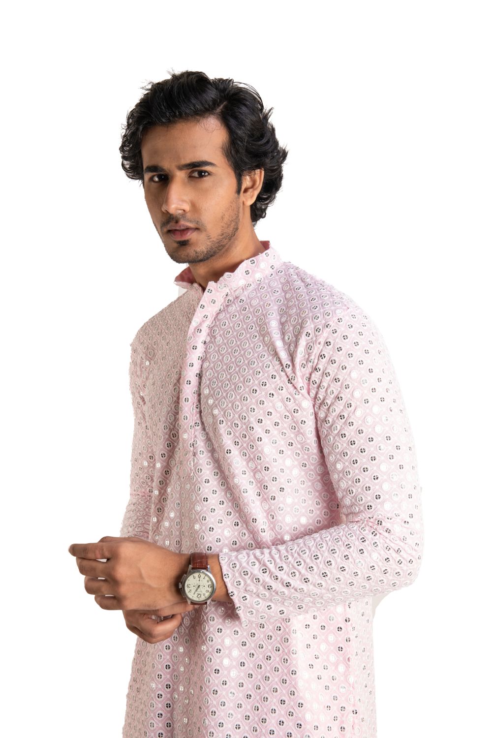 Chikankari Mirror Embellished Kurta Set