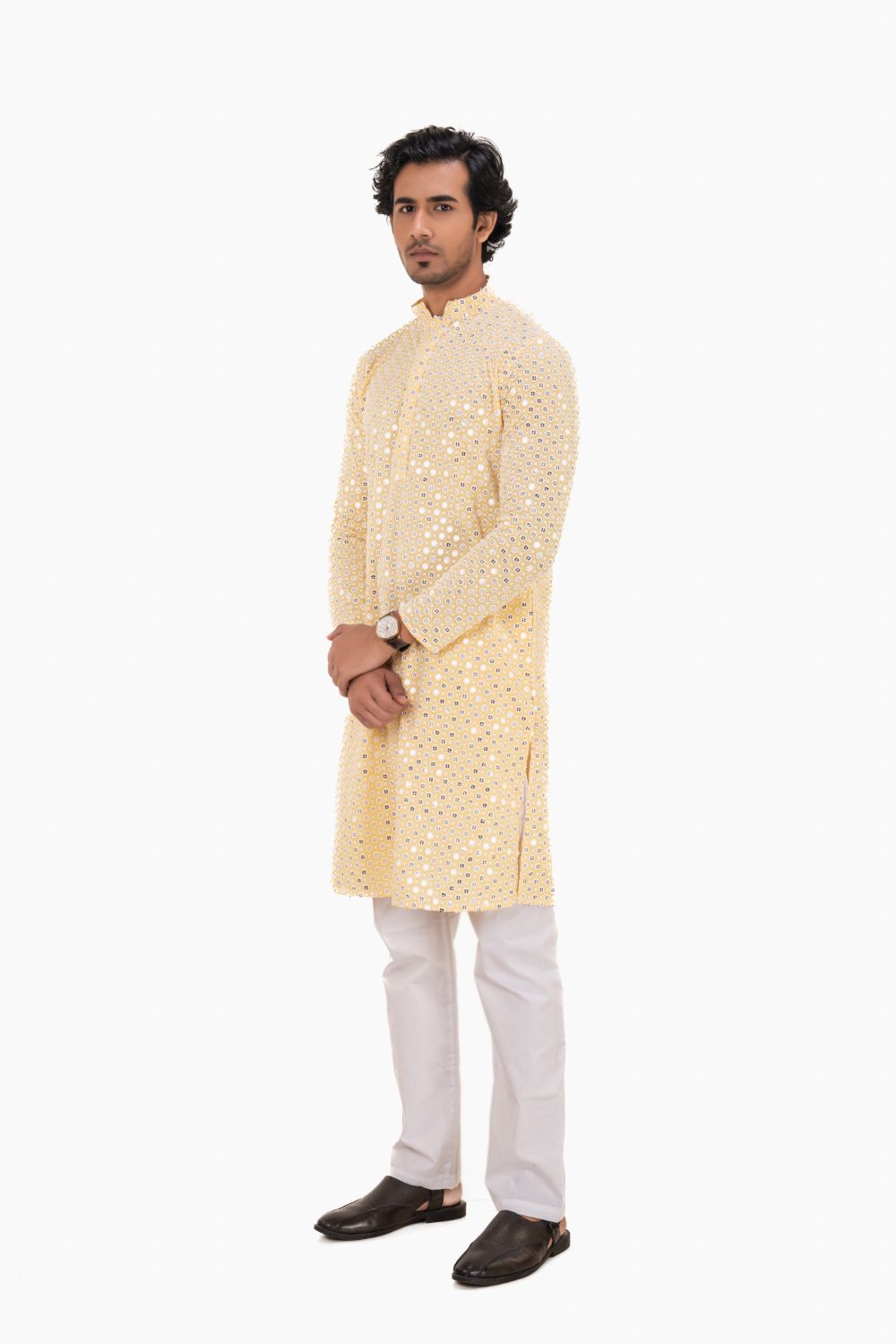 Chikankari Mirror Embellished Kurta Set