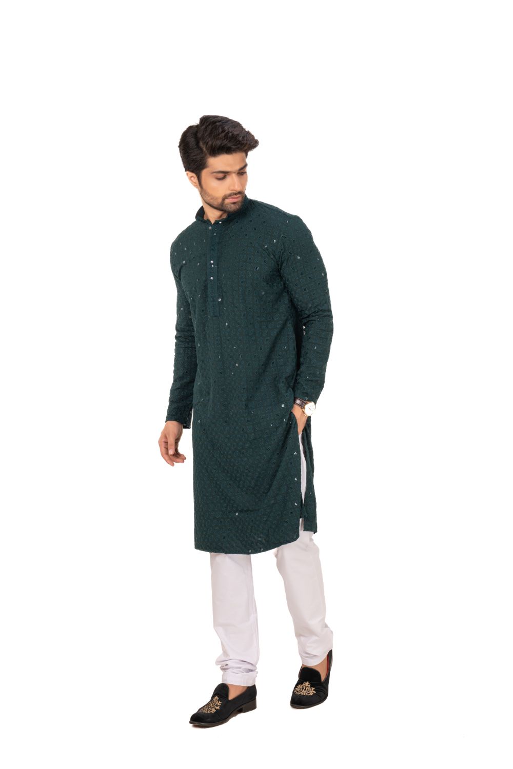 Geometric Chikankari Embroidered Kurta Set