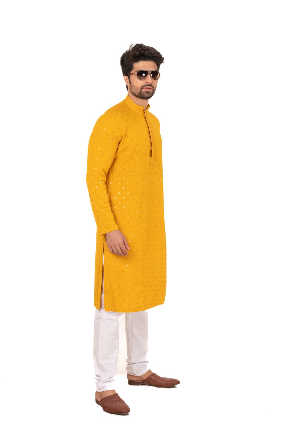 Geometric Chikankari Embroidered Kurta Set