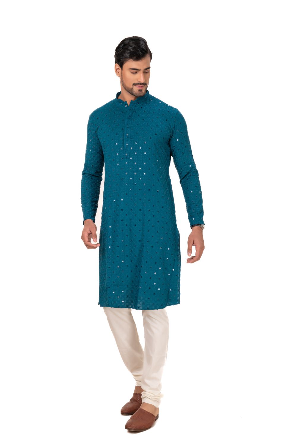 Geometric Chikankari Embroidered Kurta Set