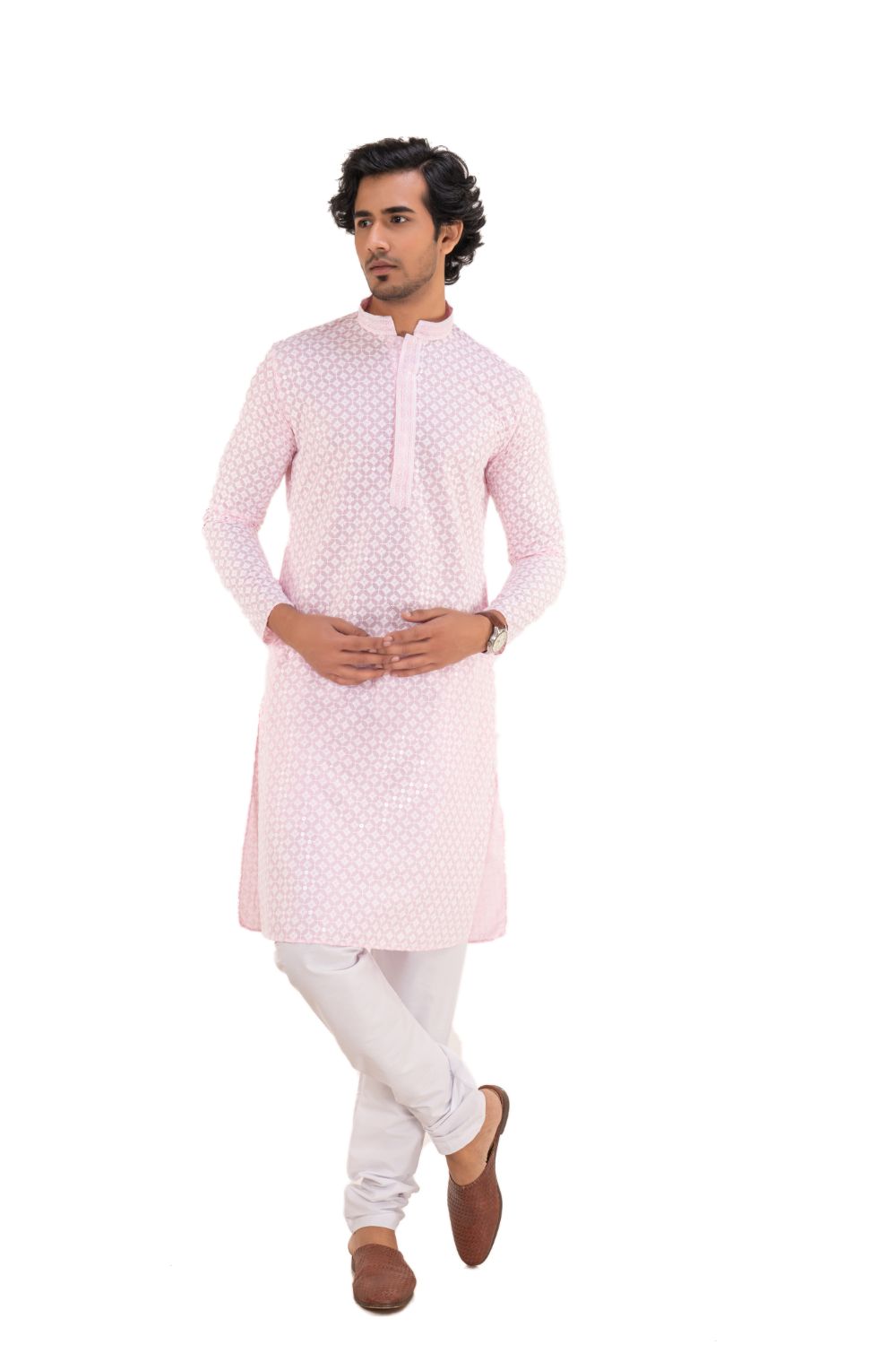 Lucknavi Chikankari Embroidered Kurta Set