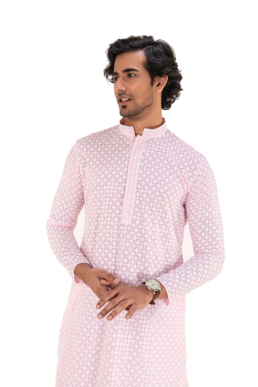 Lucknavi Chikankari Embroidered Kurta Set
