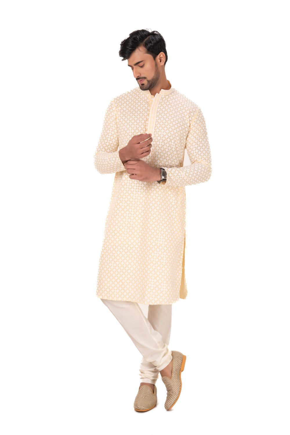 Lucknavi Chikankari Embroidered Kurta Set