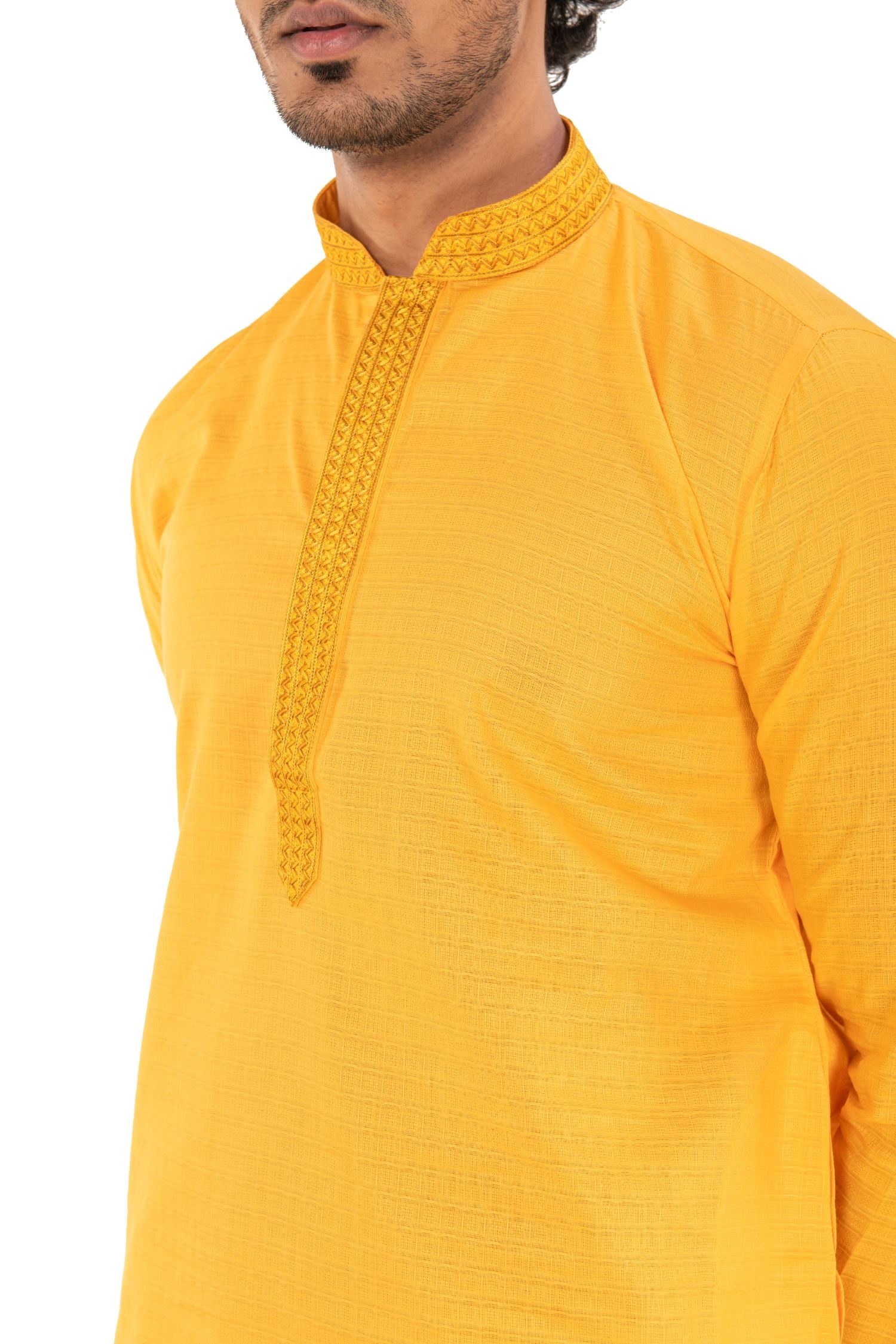 Self Designed Kurta with Neck Embroidery