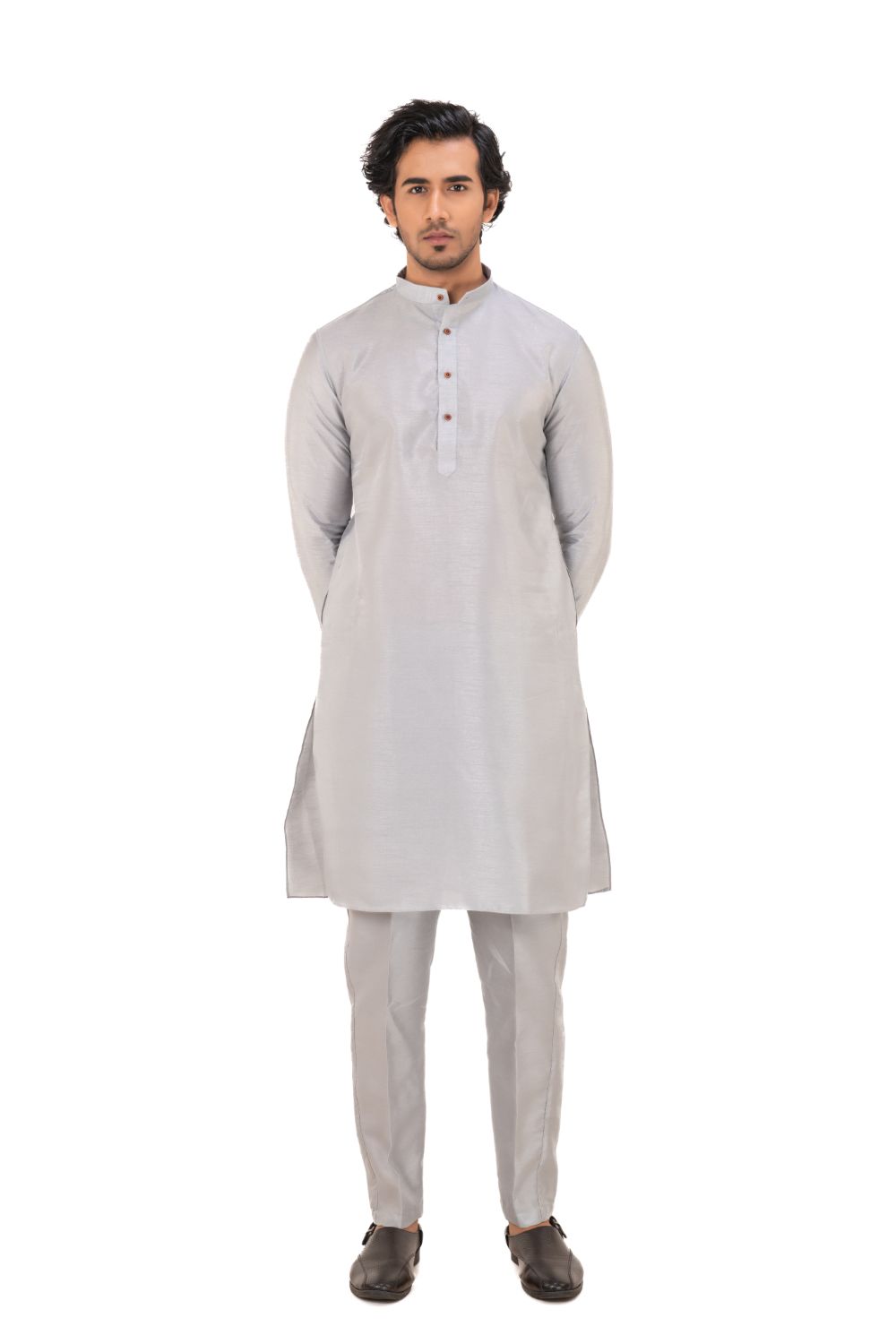 Sequins Embroidered Silk Nehru Jacket