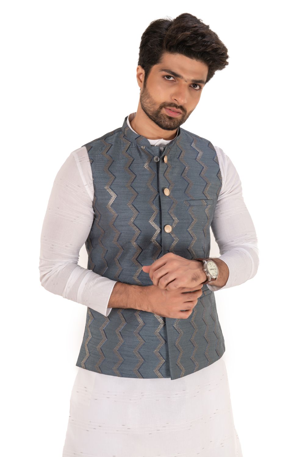 Zig Zag Pattern Nehru Jackets