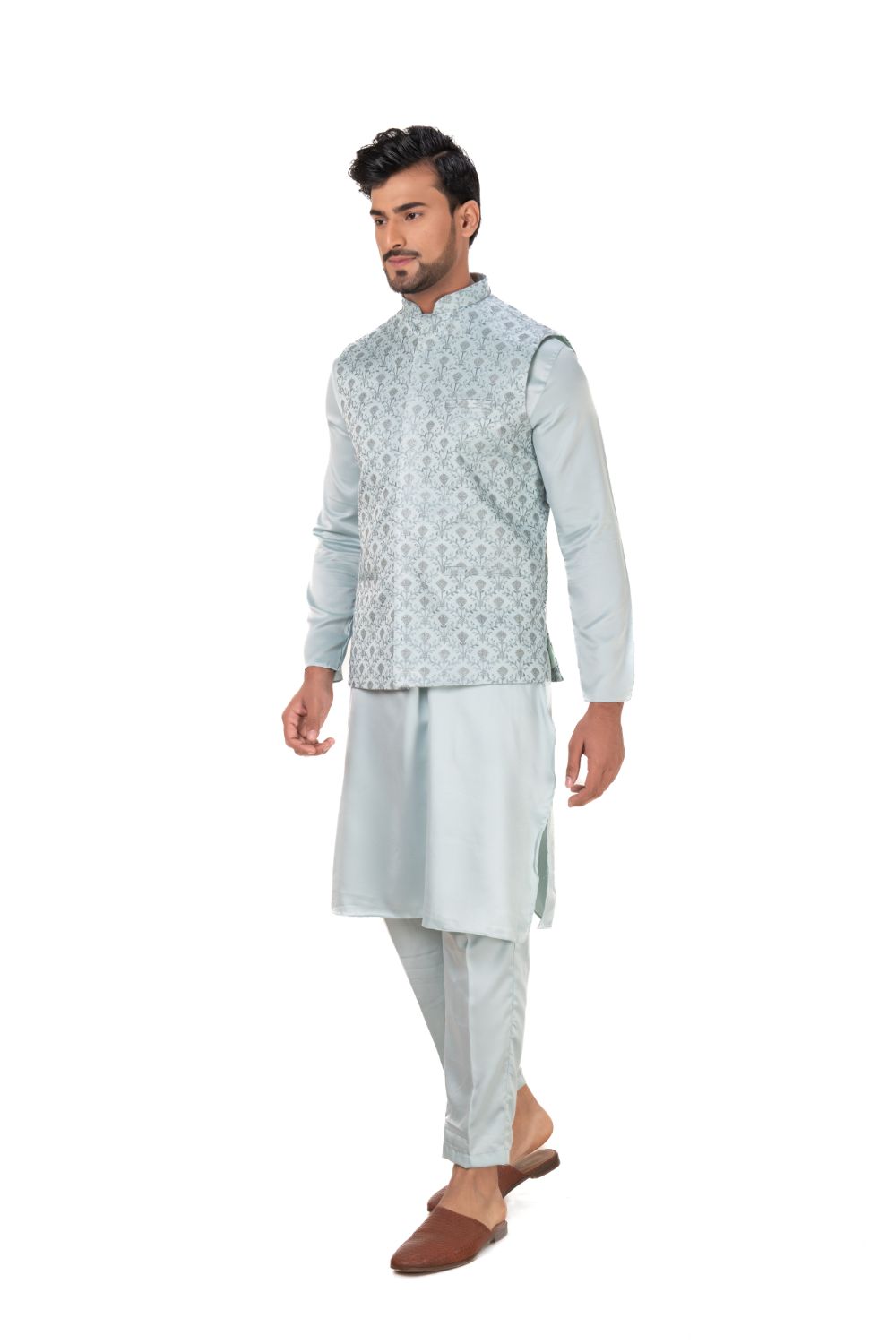 Classic Floral Embroidered Nehru Jacket