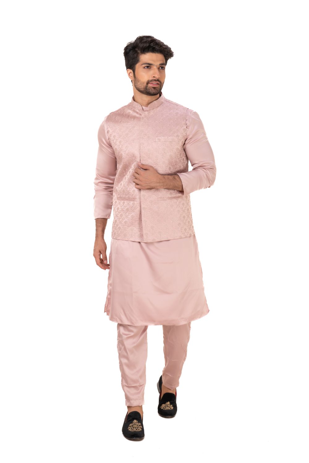 Classic Floral Embroidered Nehru Jacket