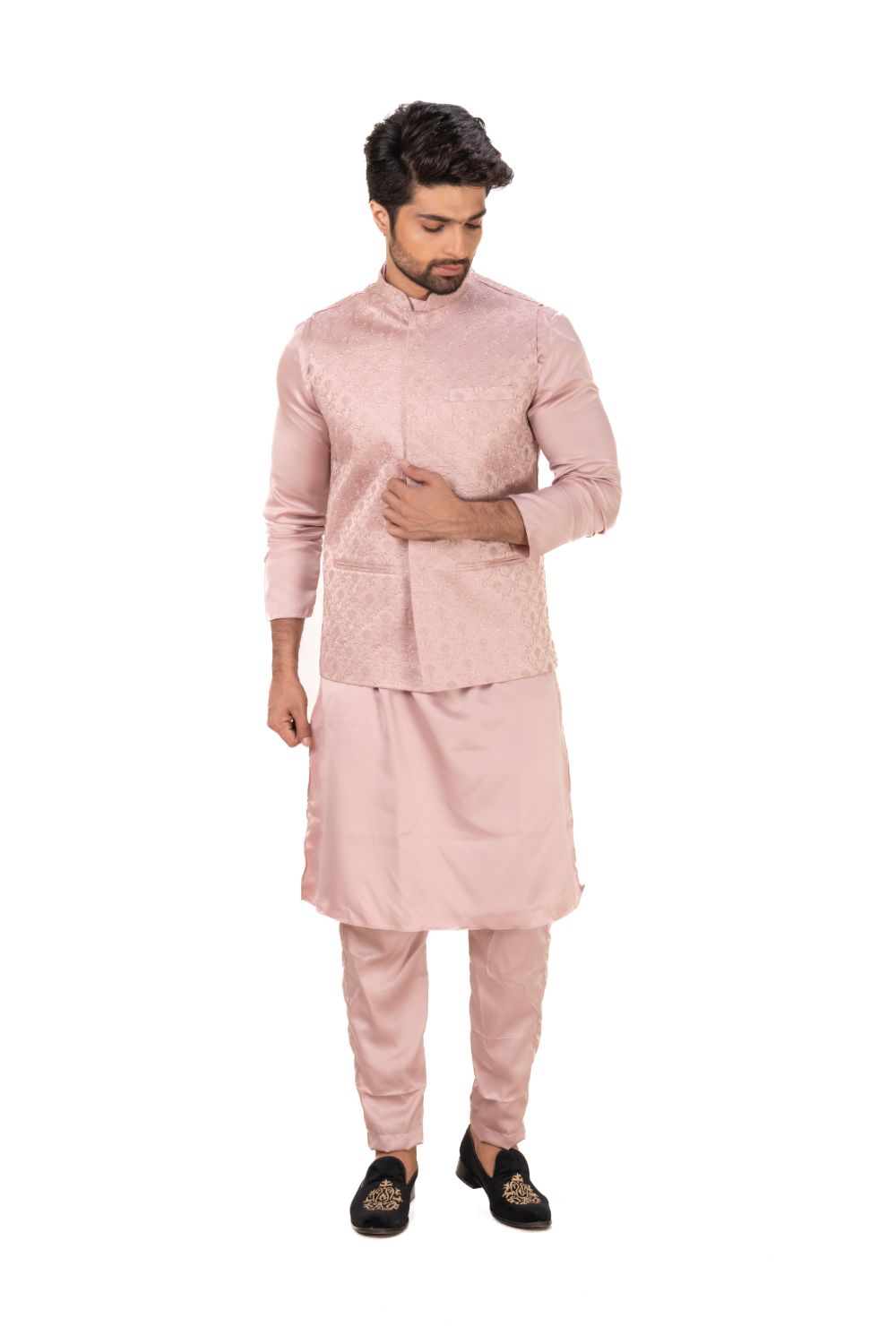 Classic Floral Embroidered Nehru Jacket