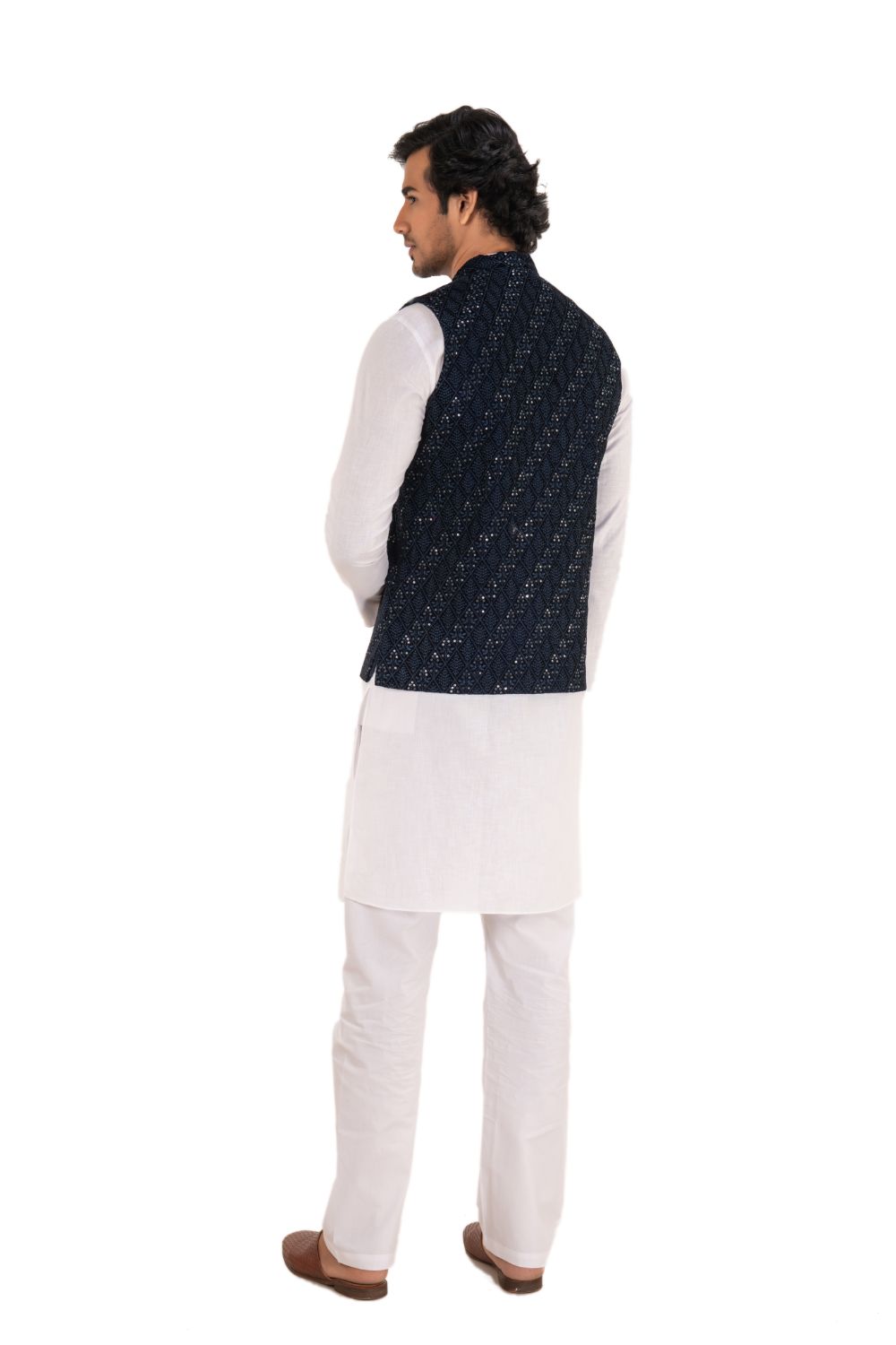 Delicate Thread And Sequence Embroidery Nehru Jacket