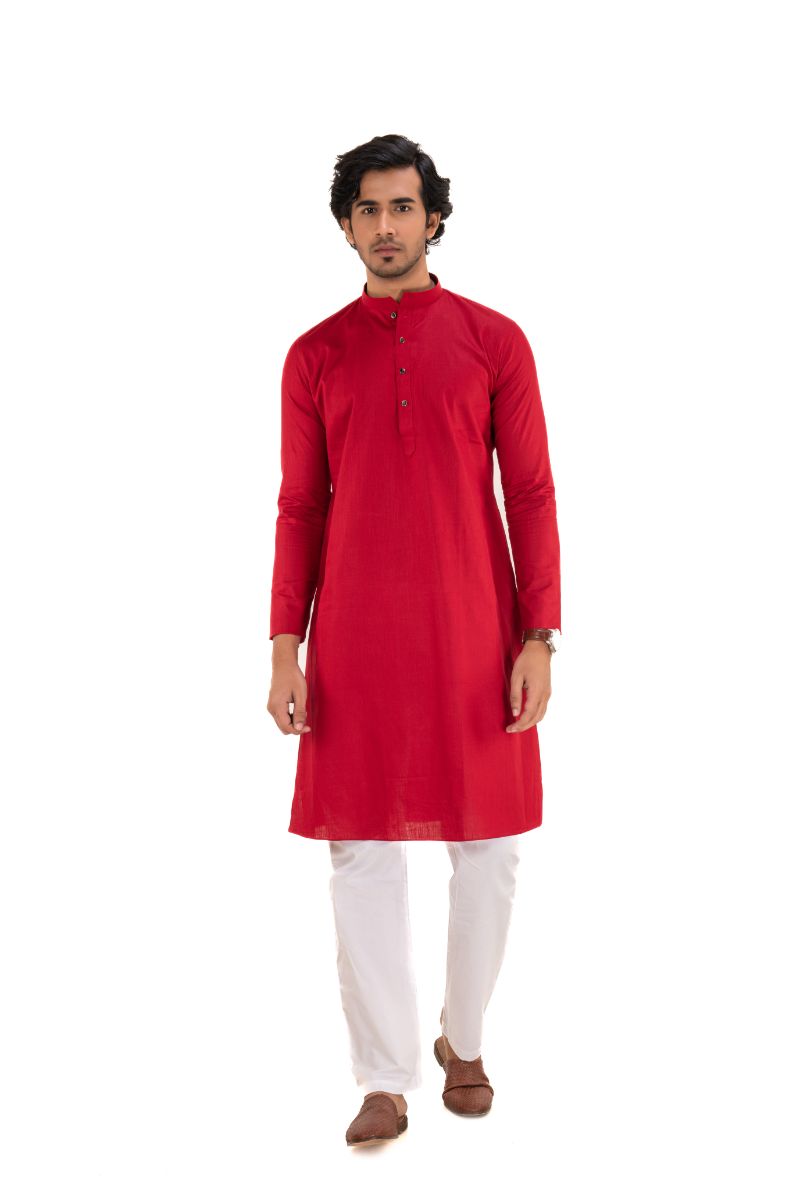 Men's Premium Cotton Kurta Maroon